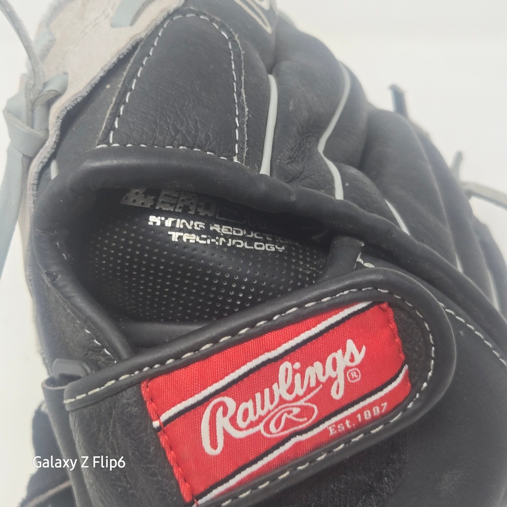 Rawlings SC105BGB 10.5 Baseball Glove Black Grey Leather Basket Web Right Hand - Picture 3 of 6